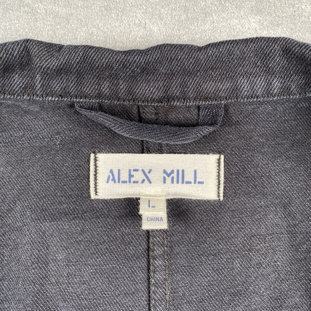 Alex Mill Britt Work Jacket Womens L Black Recycled Cotton Cadillac Celestiq - Picture 9 of 16